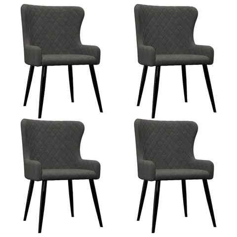 Dining Chairs 4 pcs Grey Velvet