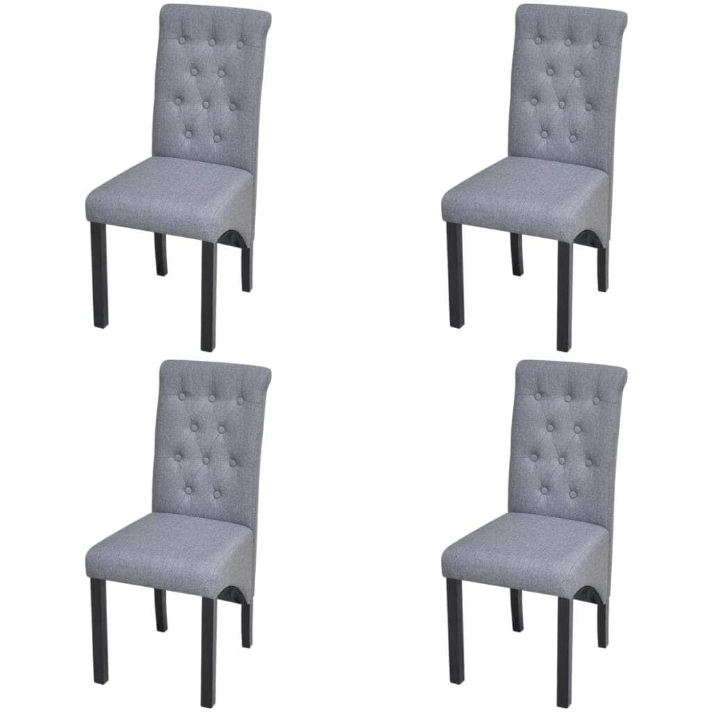 Dining Chairs 4 pcs Light Grey Fabric