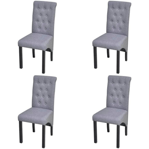 Dining Chairs 4 pcs Light Grey Fabric