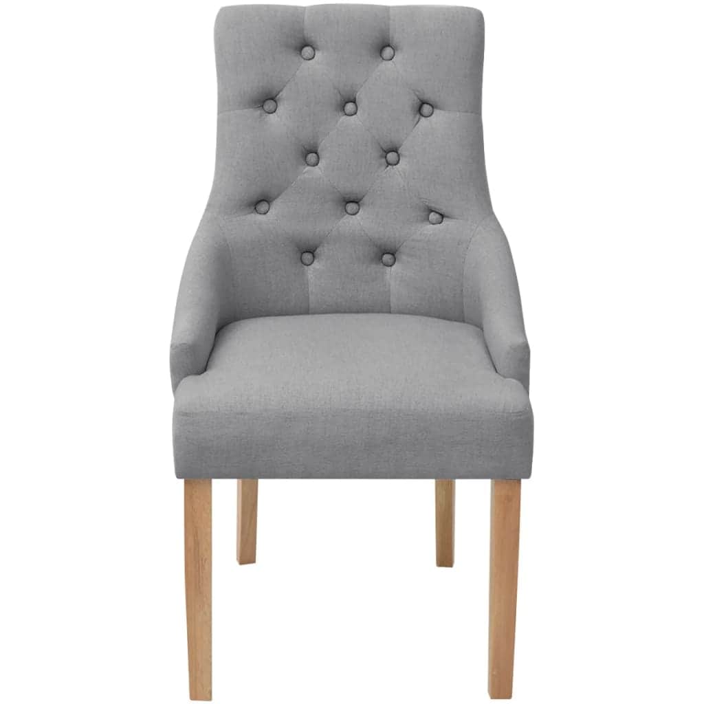 Dining Chairs 4 pcs Light Grey Fabric