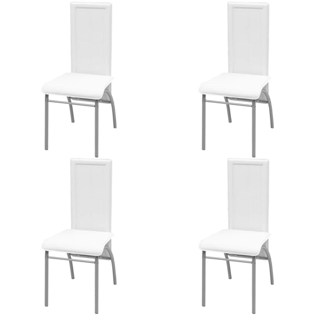 Dining 'Chairs 4 pcs White Faux Leather