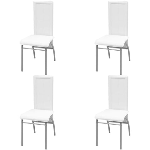 Dining 'Chairs 4 pcs White Faux Leather