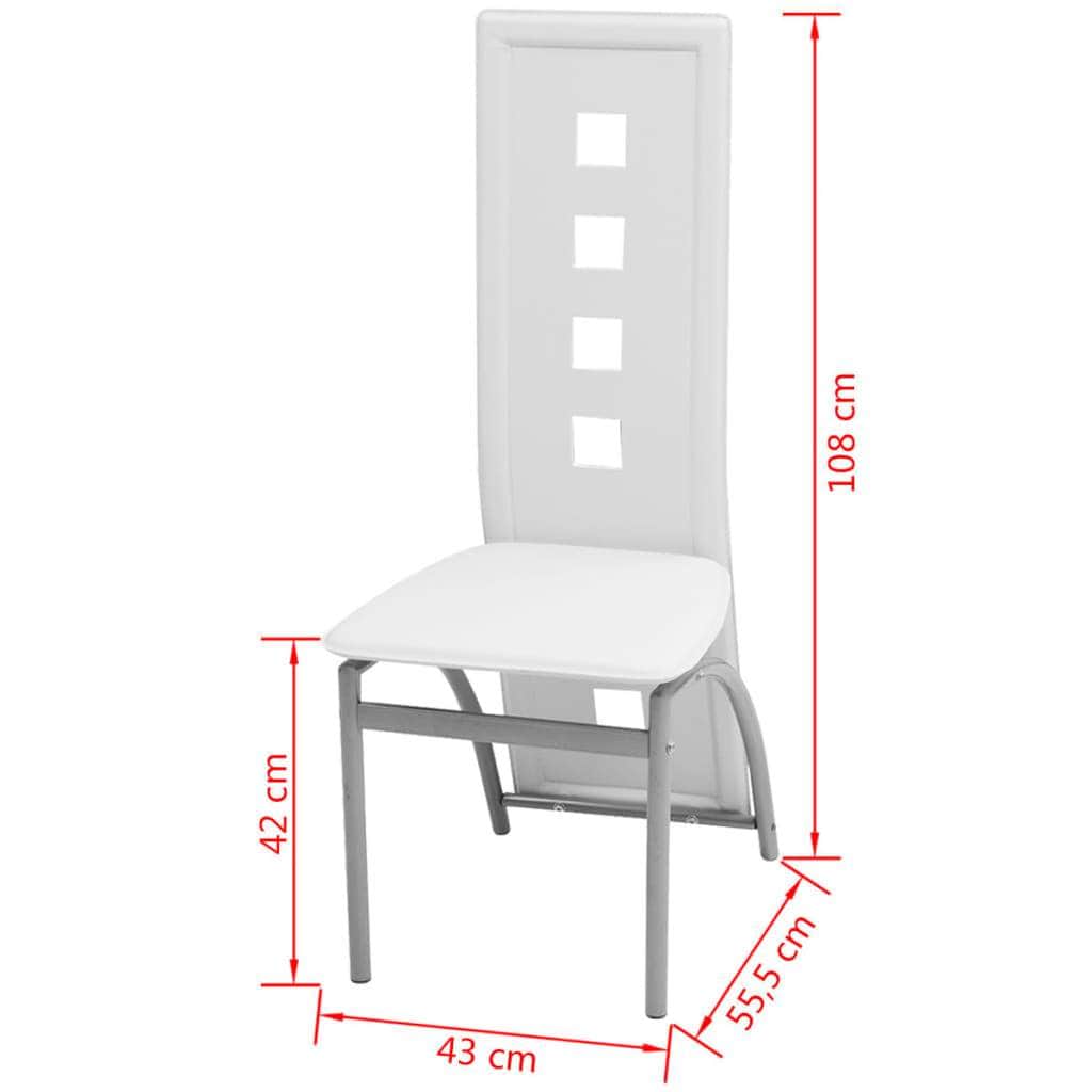 Dining Chairs 4 pcs White Faux Leather