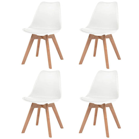 Dining Chairs 4 pcs  White Faux Leather