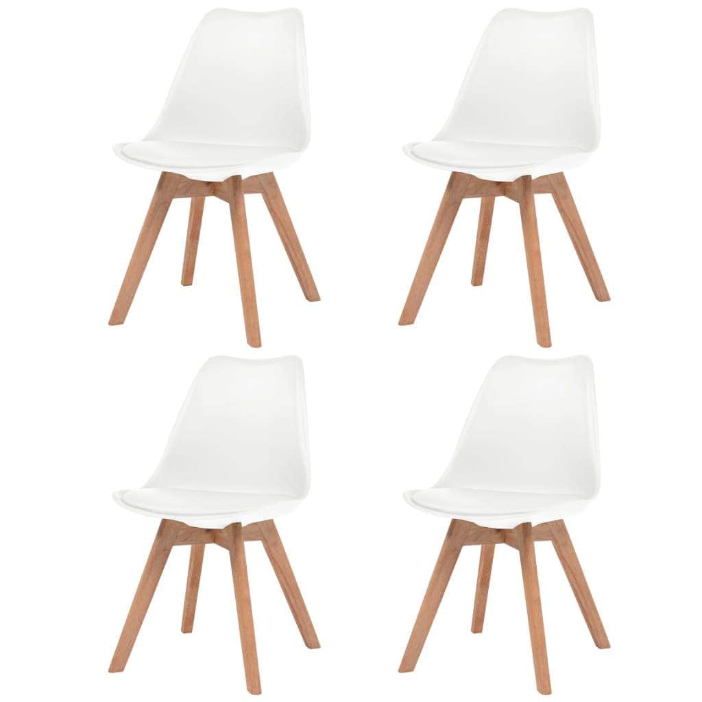 Dining Chairs 4 pcs  White Faux Leather