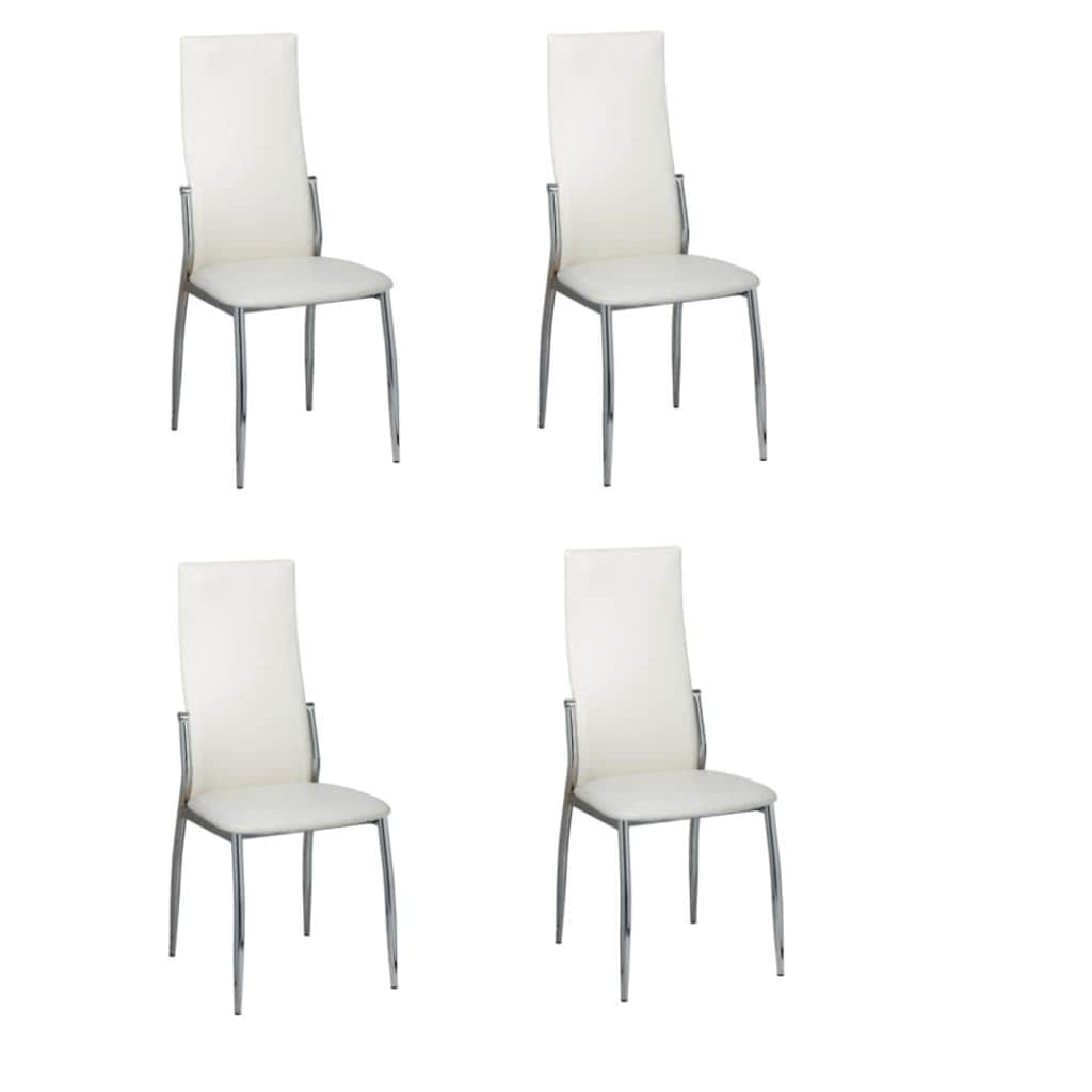Dining Chairs 4 pcs White Leather
