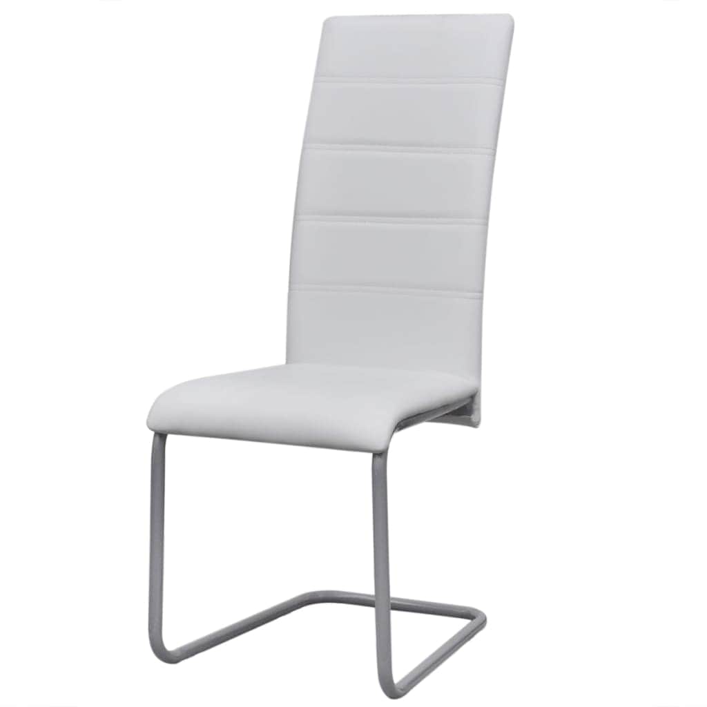 Dining Chairs 4 pcs White Leather