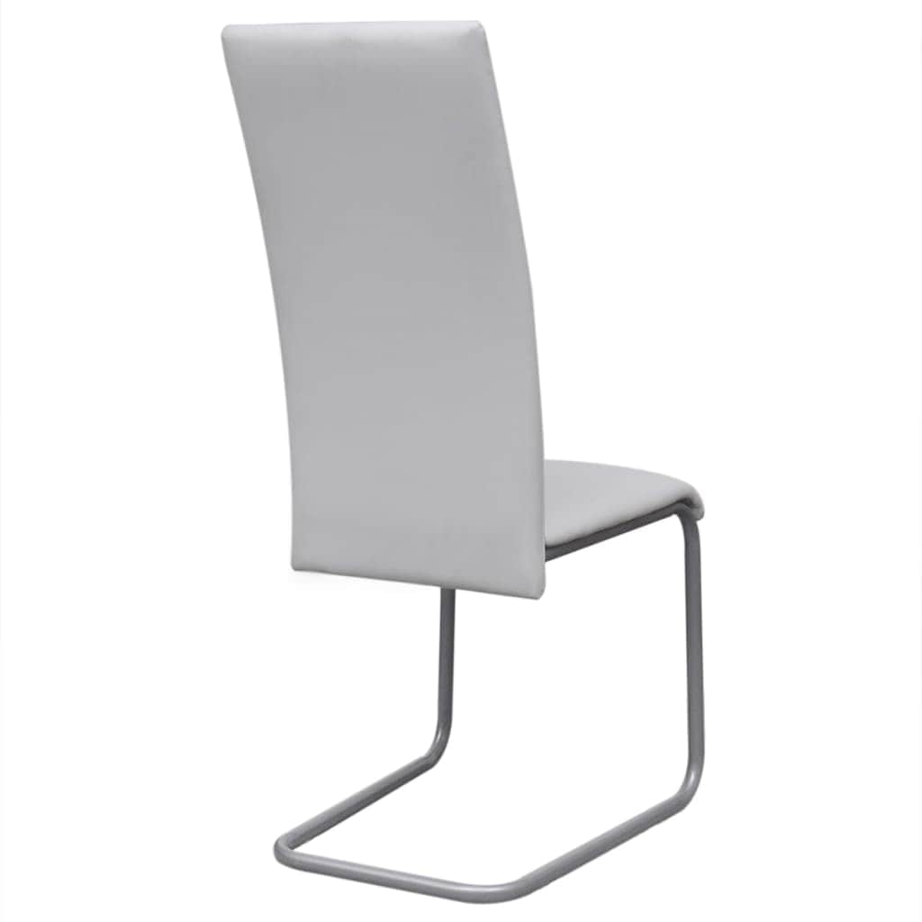 Dining Chairs 4 pcs White Leather