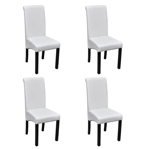 Dining Chairs 4 pcs White Leather