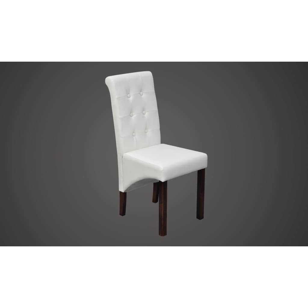 Dining Chairs 4 pcs White Leather