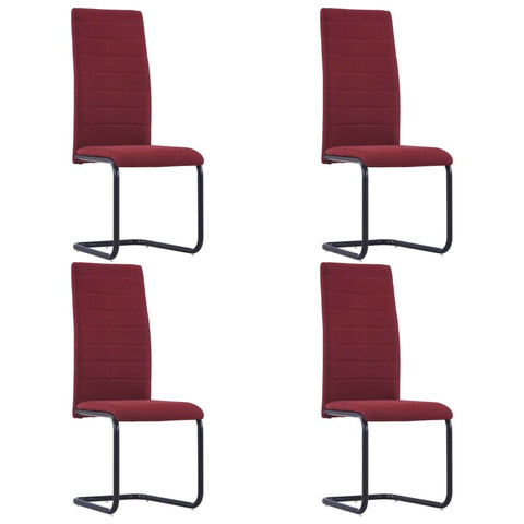 Dining Chairs 4 pcs Wine Fabric