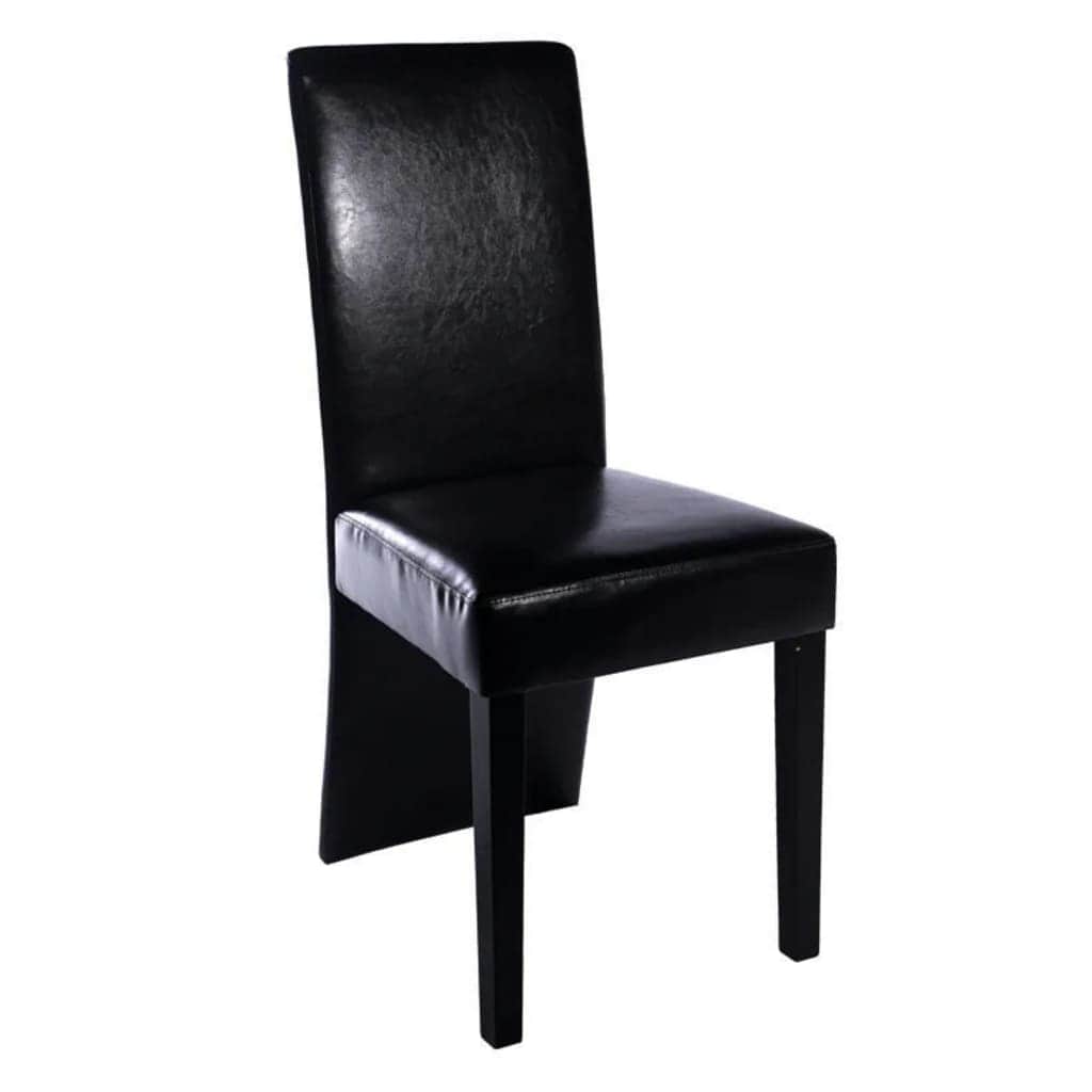 Dining Chairs 6 pcs Black Leather