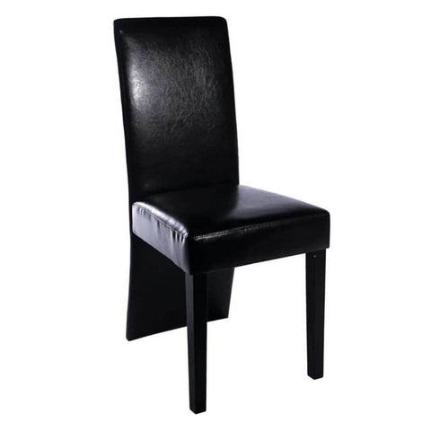 Dining Chairs 6 pcs Black Leather