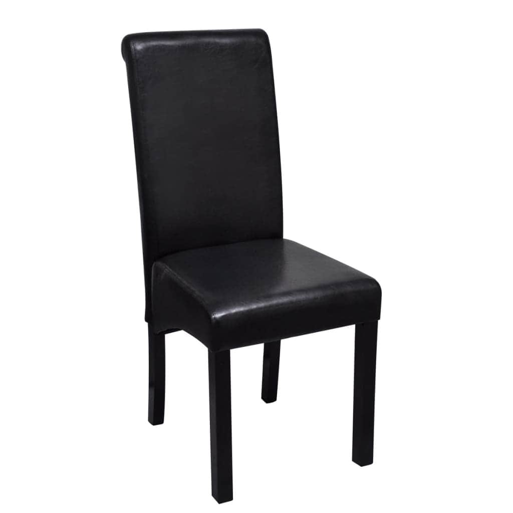 Dining Chairs 6 pcs Black Leather