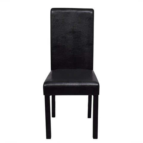 Dining Chairs 6 pcs Black Leather