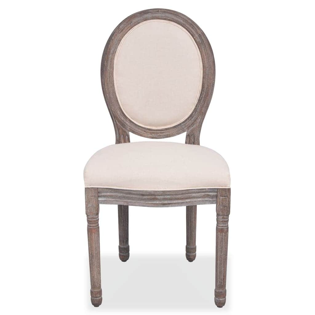 Dining Chairs 6 pcs Cream Fabric