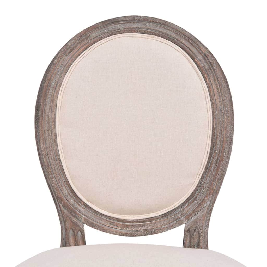 Dining Chairs 6 pcs Cream Fabric