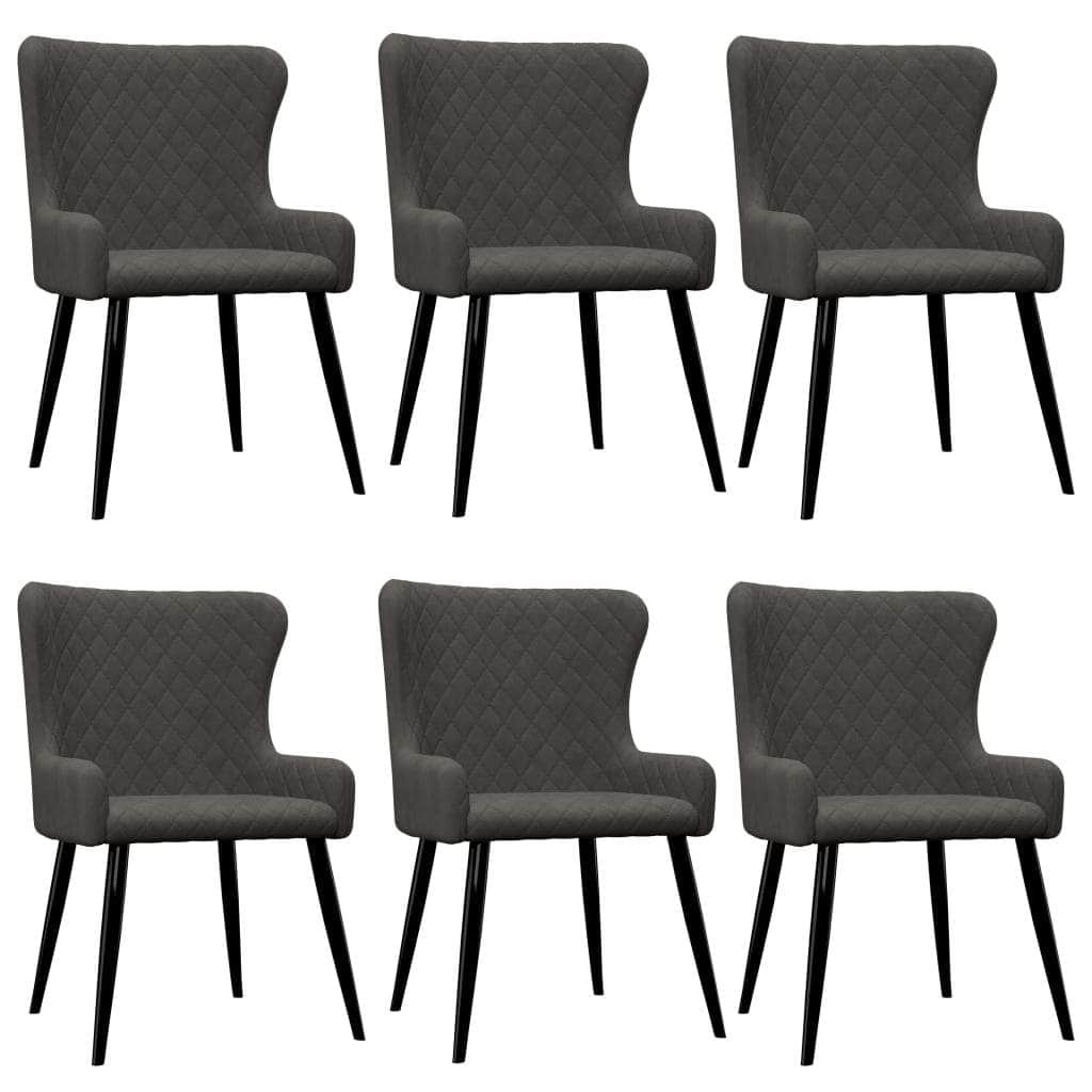 Dining Chairs 6 pcs Grey Velvet