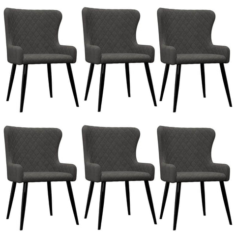 Dining Chairs 6 pcs Grey Velvet