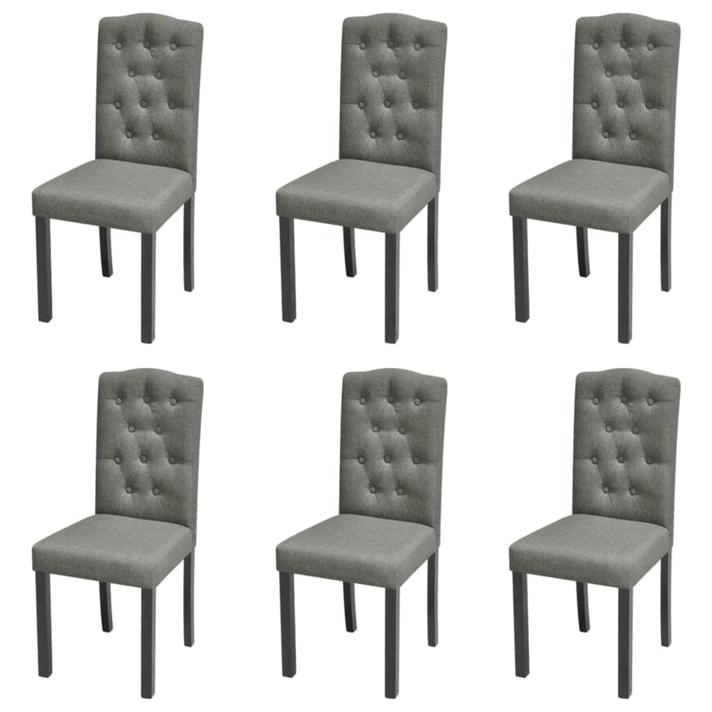 Dining Chairs 6 pcs Light Grey Fabric
