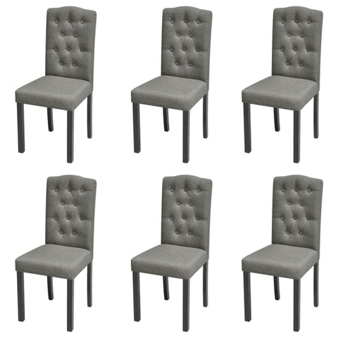 Dining Chairs 6 pcs Light Grey Fabric