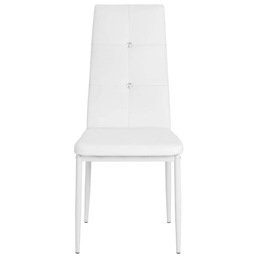 Dining Chairs 6 pcs White Leather