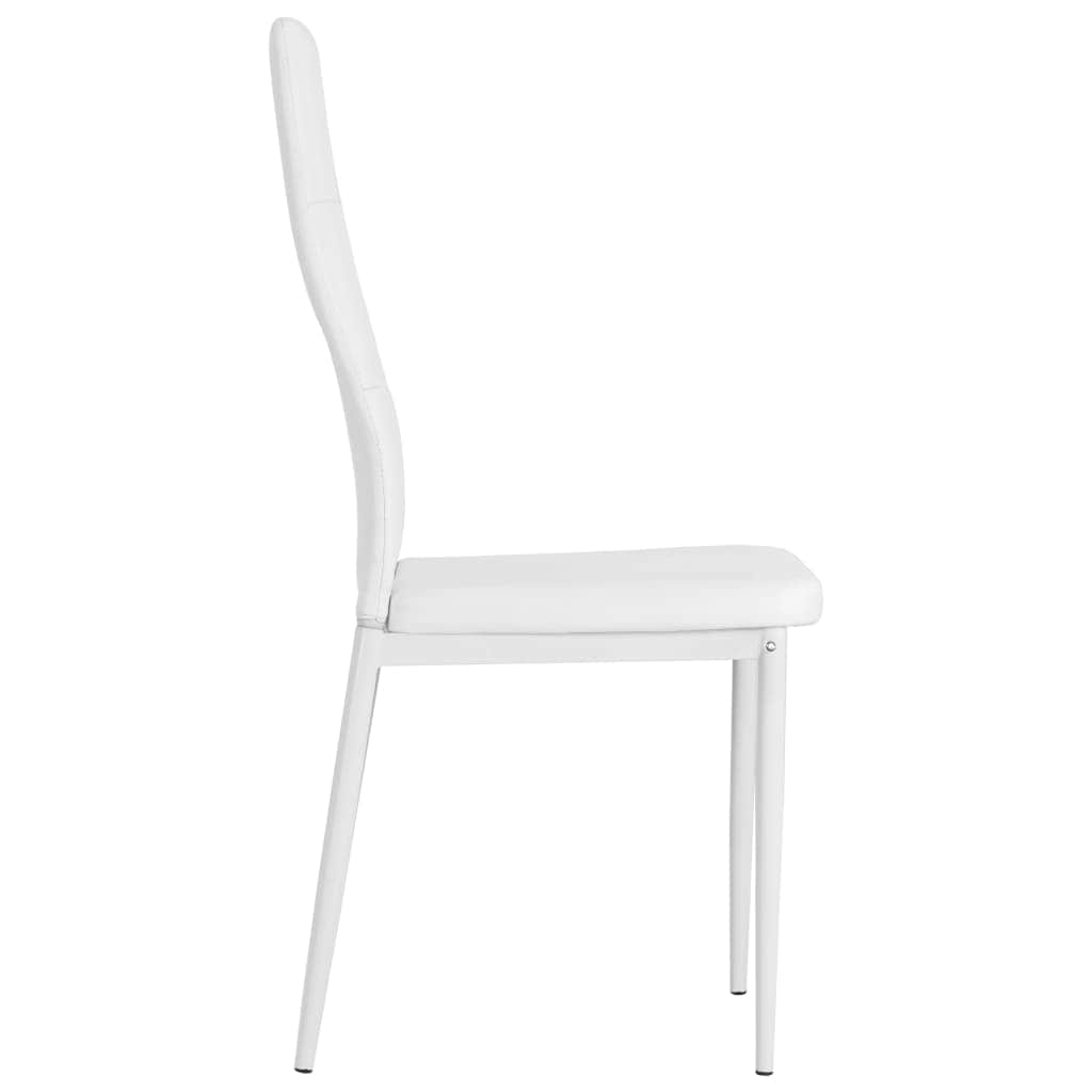 Dining Chairs 6 pcs White Leather