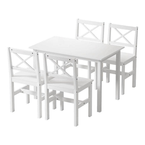 Dining Chairs and Table Dining Set 4 Cafe Chairs Set Of 5 4 Seater White