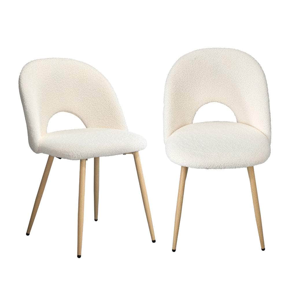 Dining Chairs Armchair Sherpa White