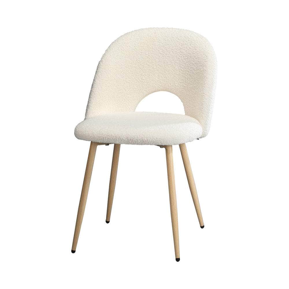 Dining Chairs Armchair Sherpa White