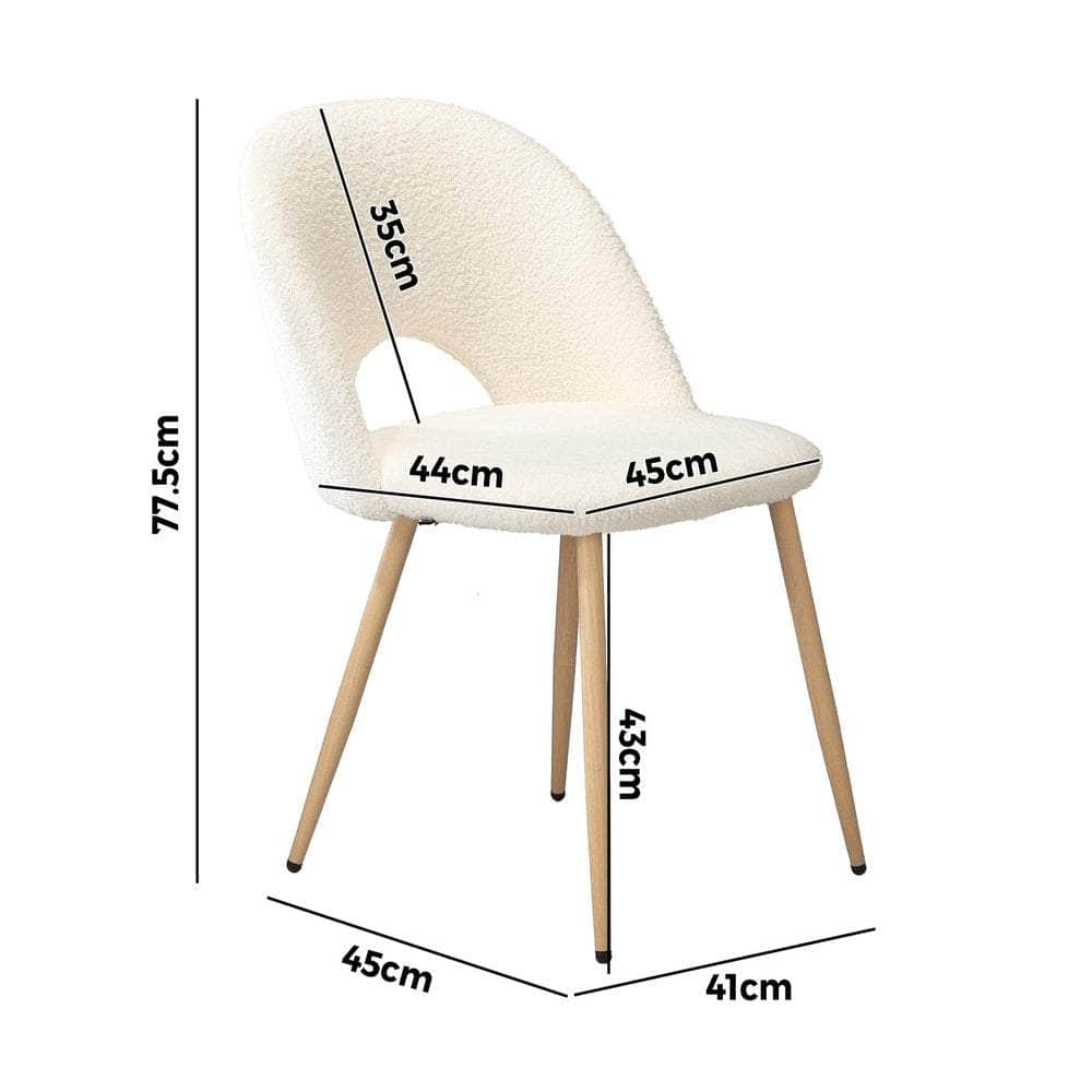 Dining Chairs Armchair Sherpa White