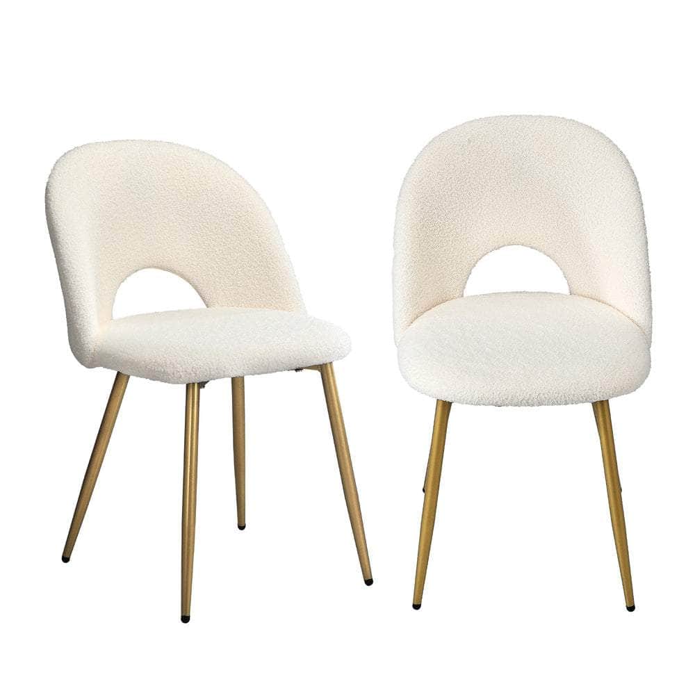 Dining Chairs Armchair Sherpa White