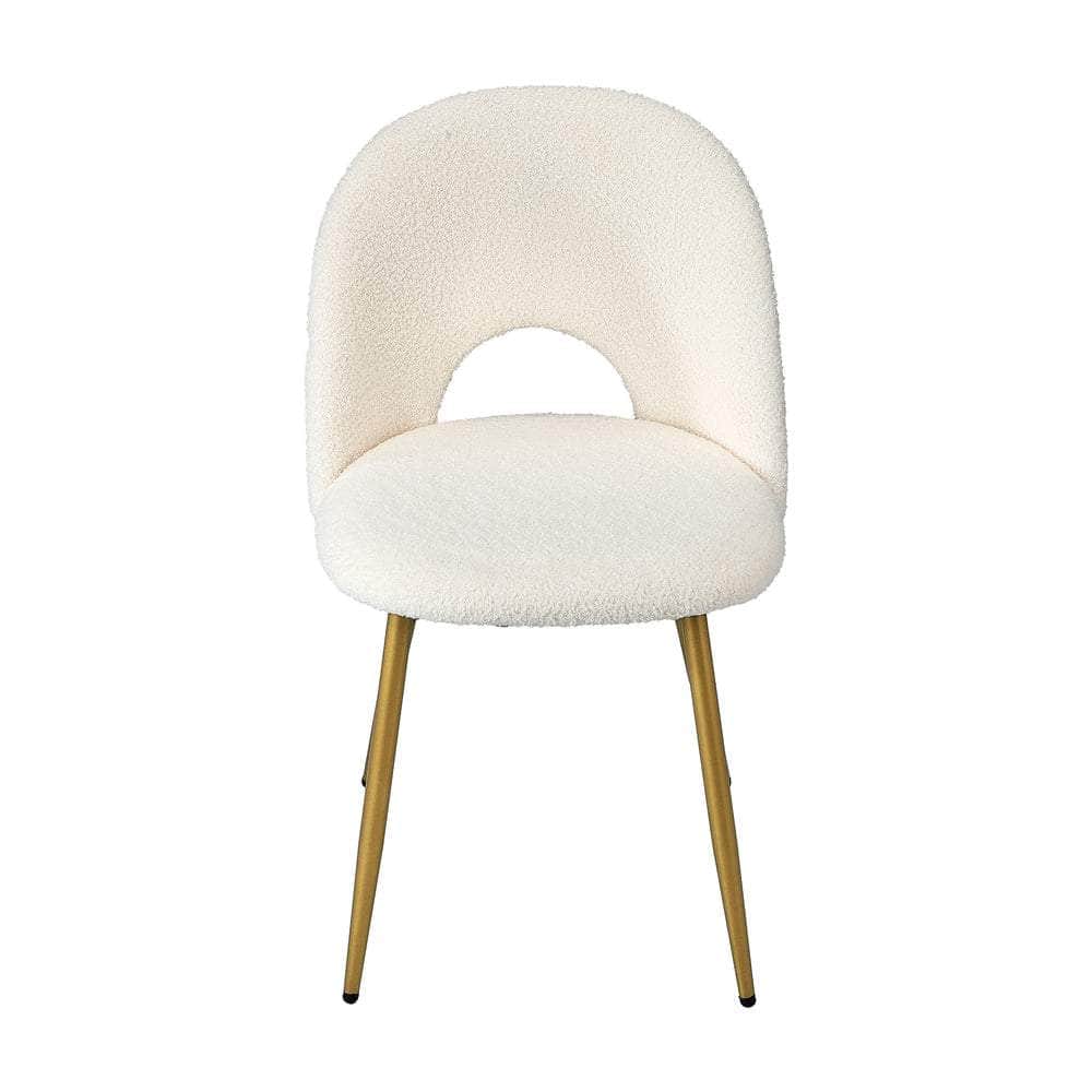 Dining Chairs Armchair Sherpa White