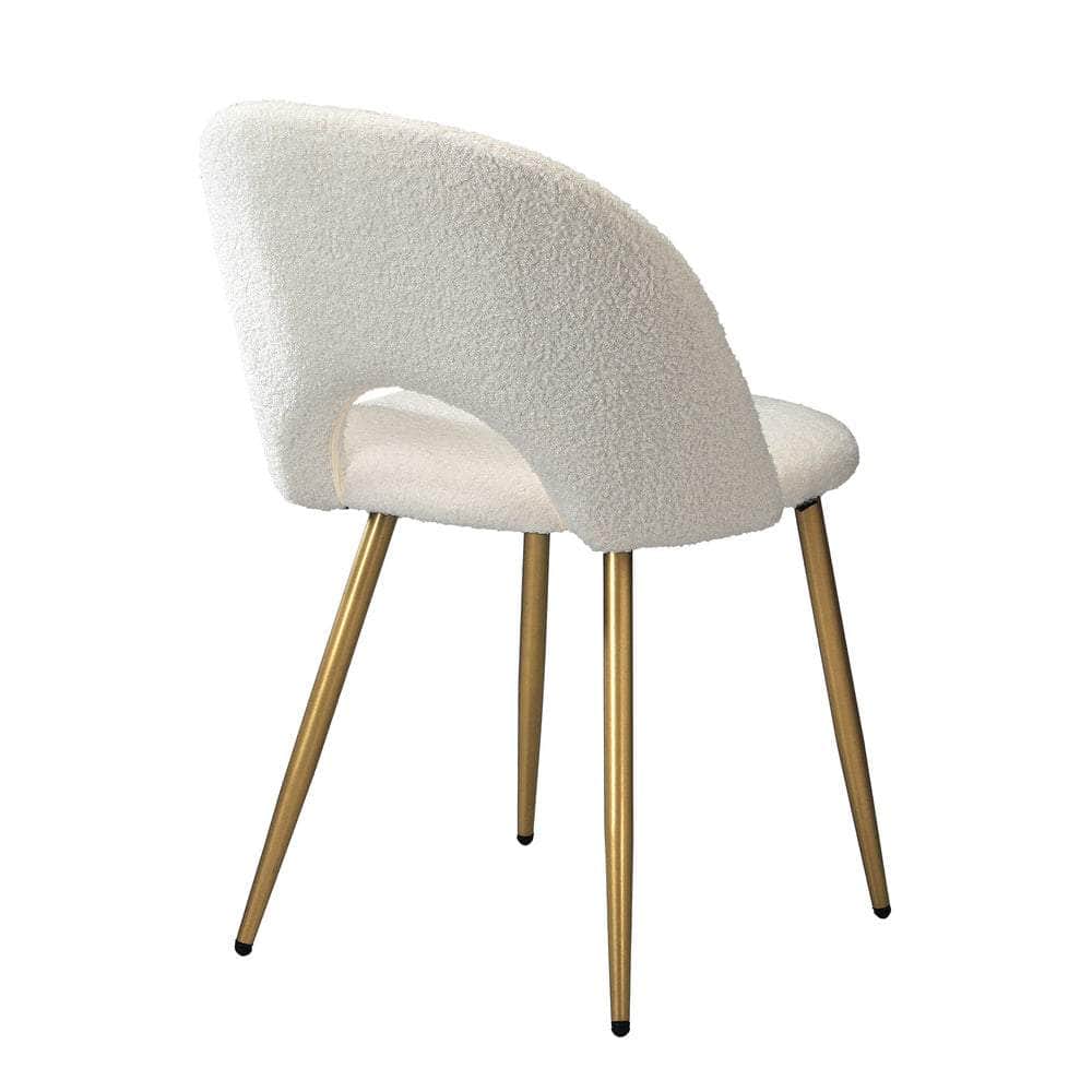 Dining Chairs Armchair Sherpa White