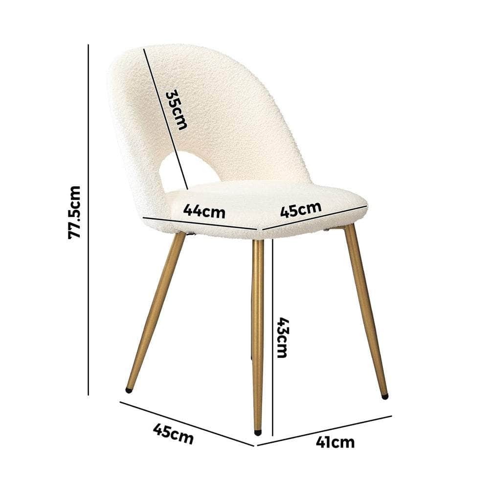 Dining Chairs Armchair Sherpa White