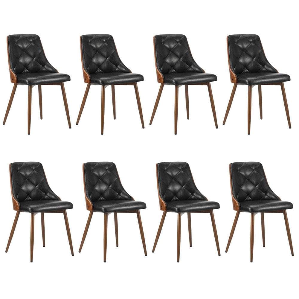 Dining Chairs Cafe Seat Retro PU Leather Black/White
