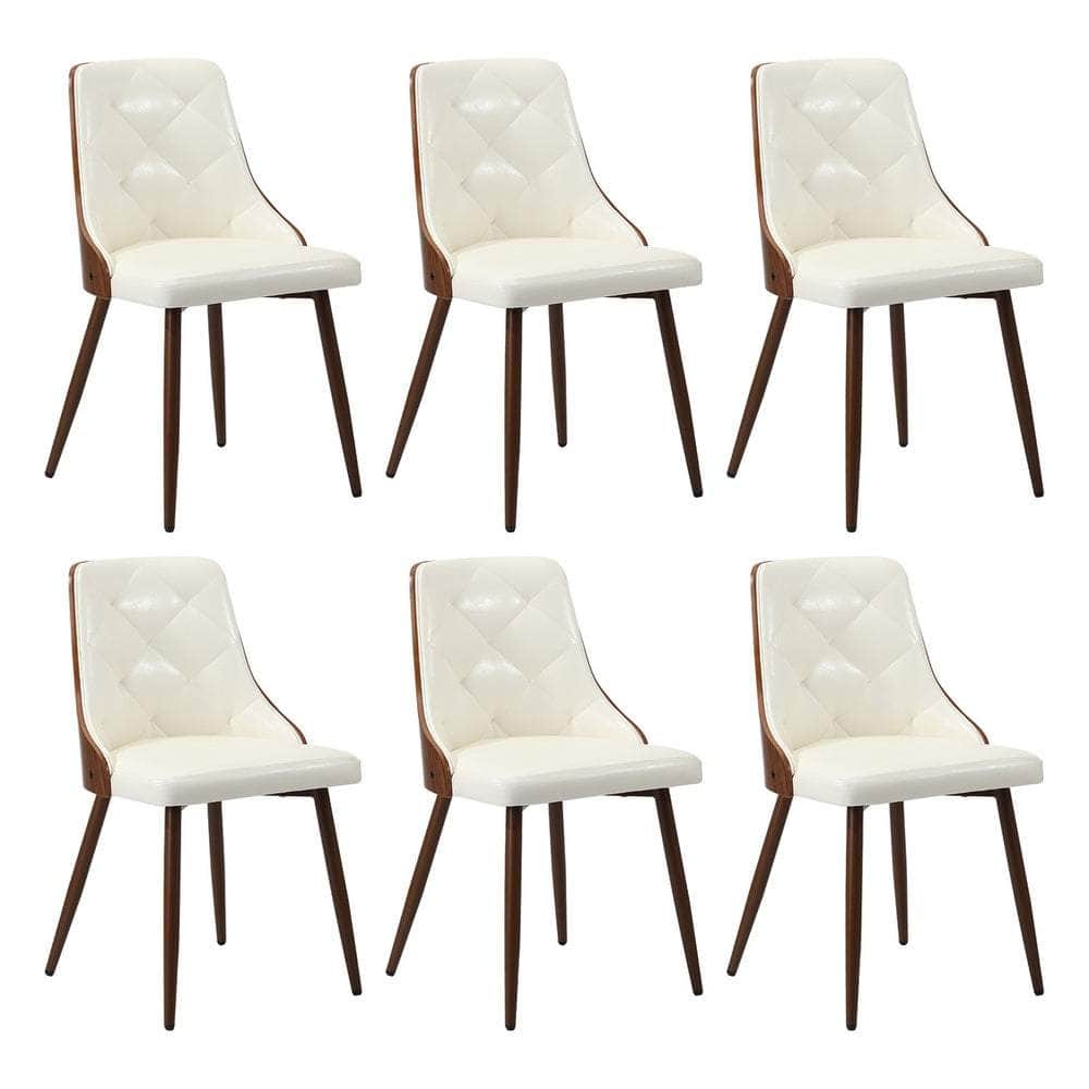 Dining Chairs Cafe Seat Retro PU Leather Black/White