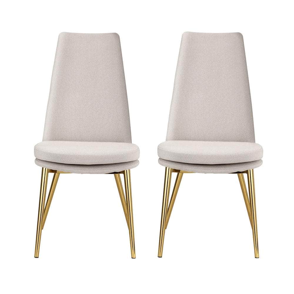 Dining Chairs High-back Beige Set of 2 Sunnie