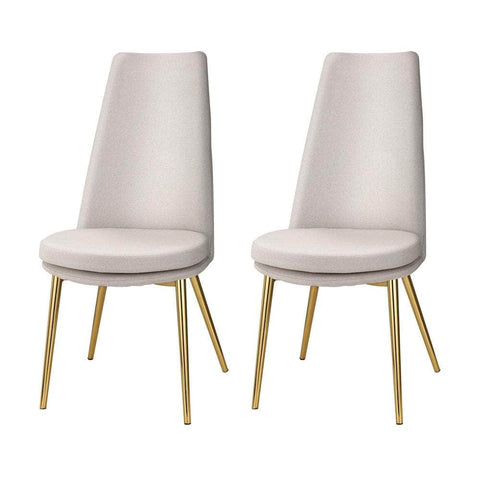 Dining Chairs High-Back Beige Set Of 2 Sunnie