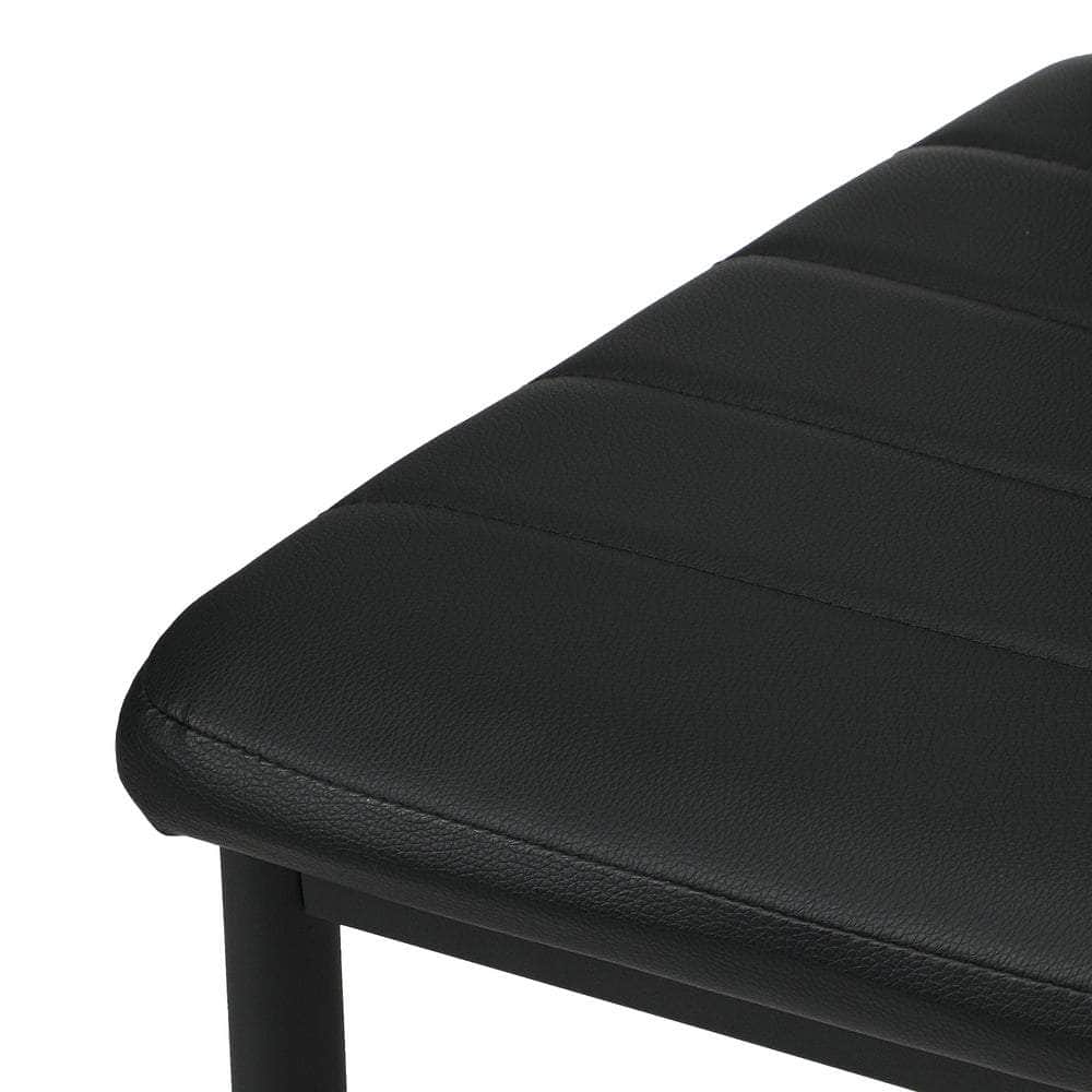 Dining Chairs High-Back Leather Black