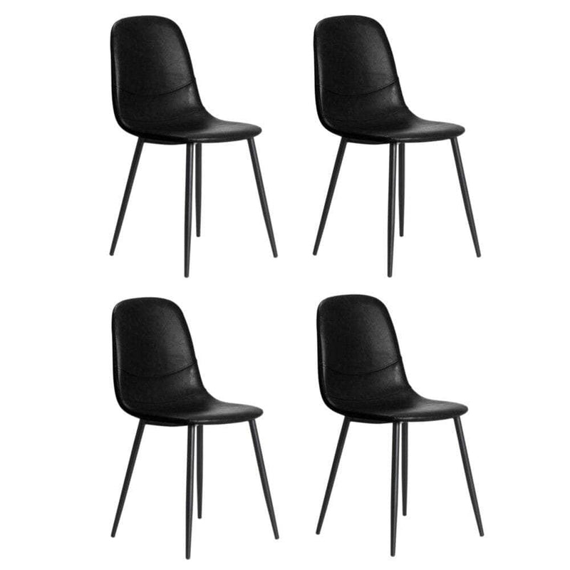 Dining Chairs Kitchen Accent Chair Lounge Room PU Leather, Wooden Linen