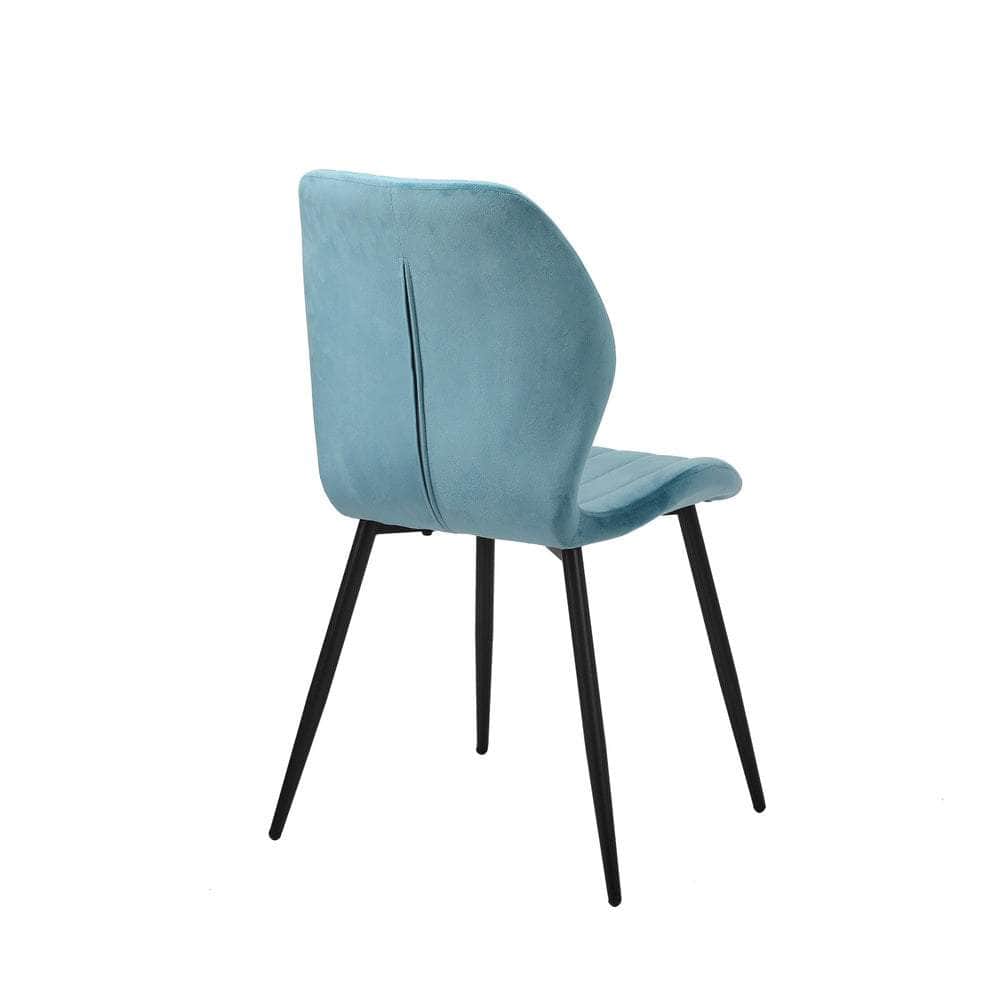 Dining Chairs Padded Seat Armless Velvet Blue