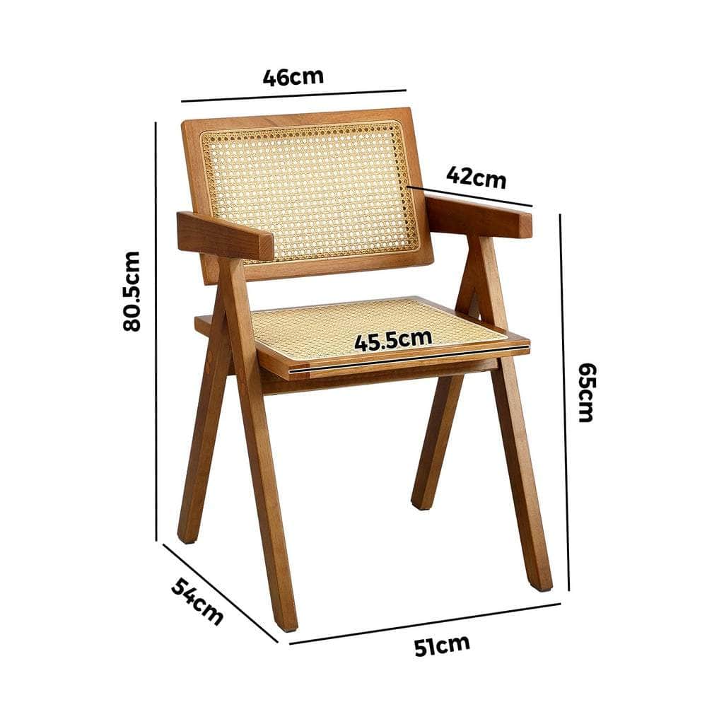 Dining Chairs Rattan Chair Wooden Balck/Walnut