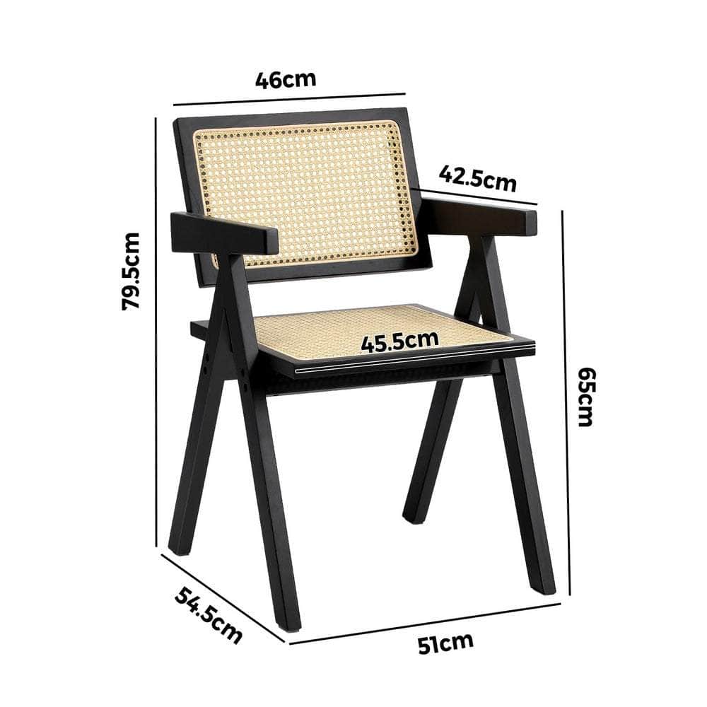 Dining Chairs Rattan Chair Wooden Balck/Walnut