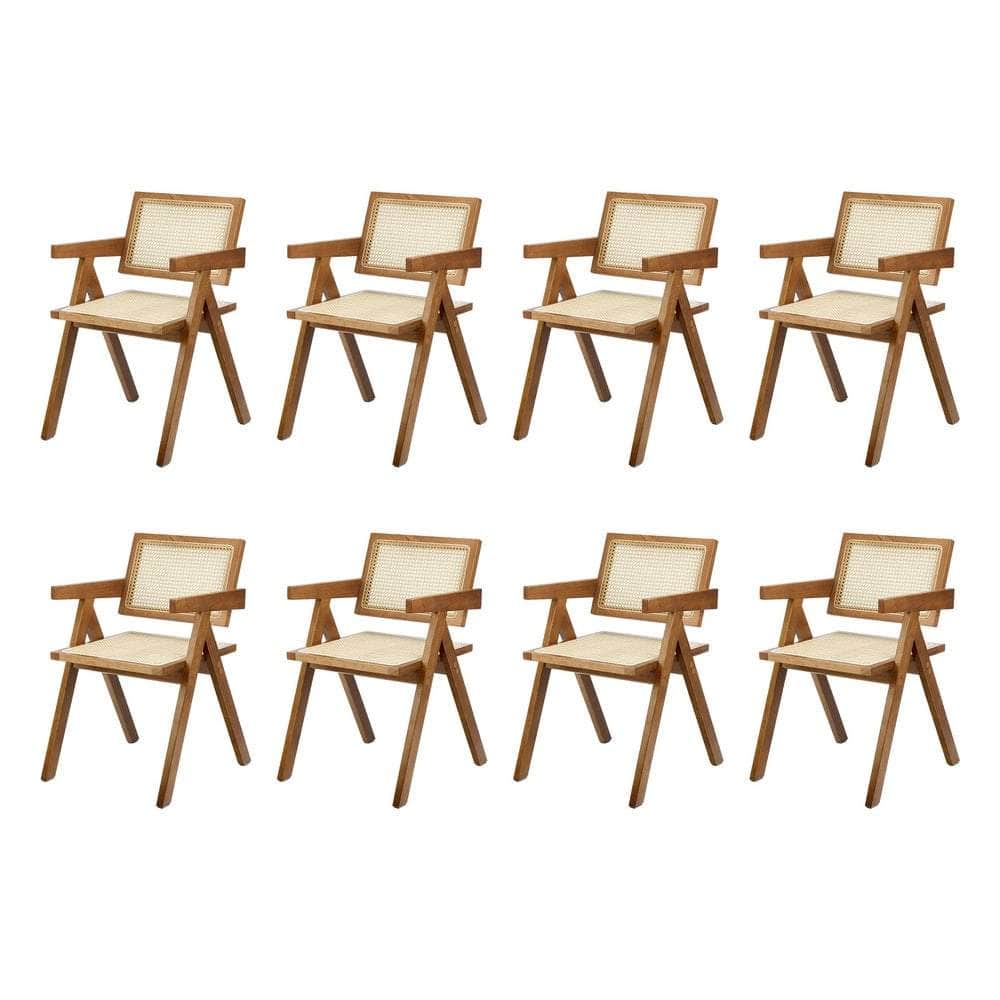 Dining Chairs Rattan Chair Wooden Balck/Walnut