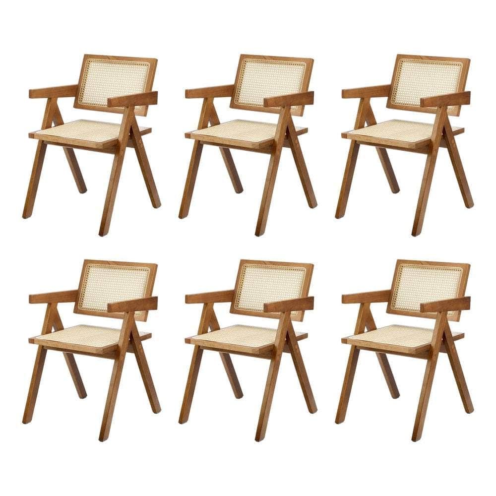 Dining Chairs Rattan Chair Wooden Balck/Walnut