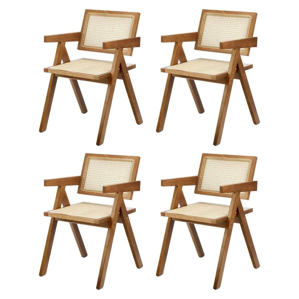 Dining Chairs Rattan Chair Wooden Balck/Walnut