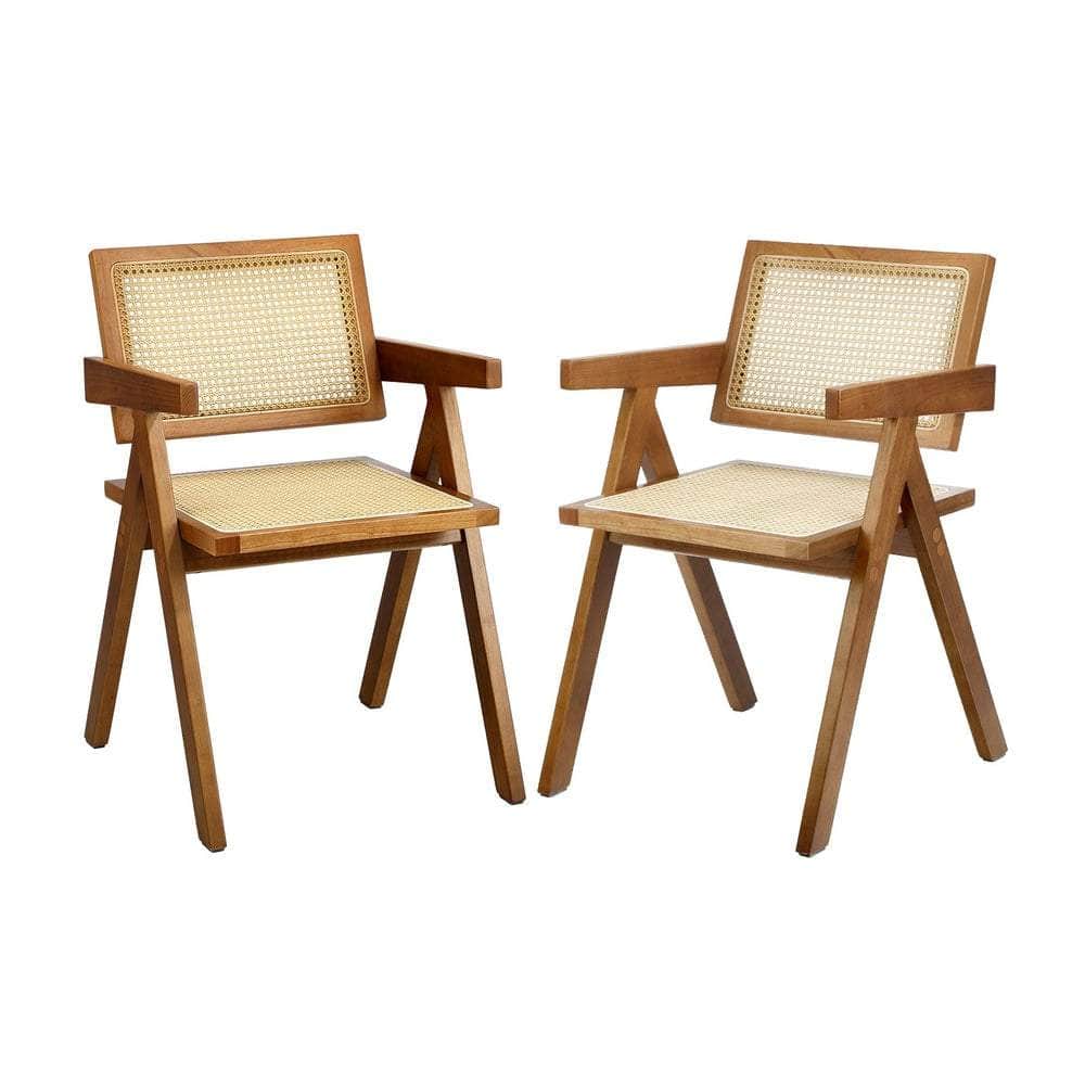 Dining Chairs Rattan Chair Wooden Balck/Walnut