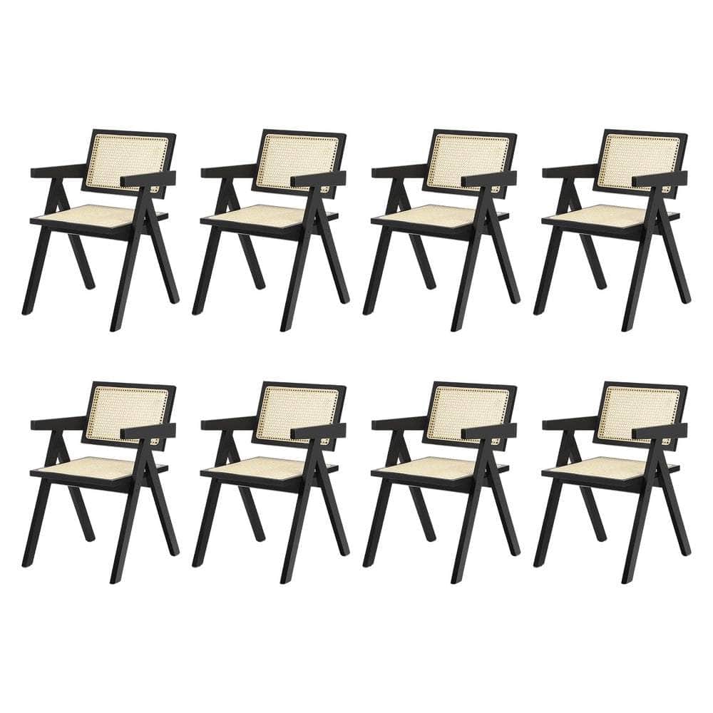 Dining Chairs Rattan Chair Wooden Balck/Walnut