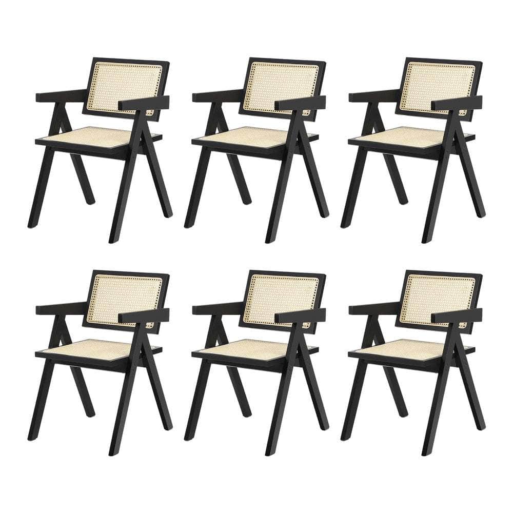 Dining Chairs Rattan Chair Wooden Balck/Walnut